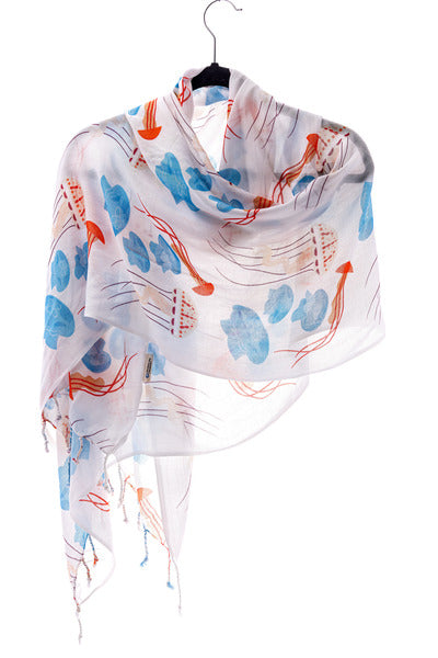 Ocean jellies scarf