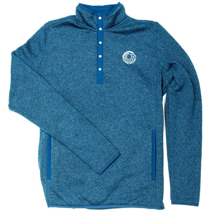 Blue fleece pullover sweater