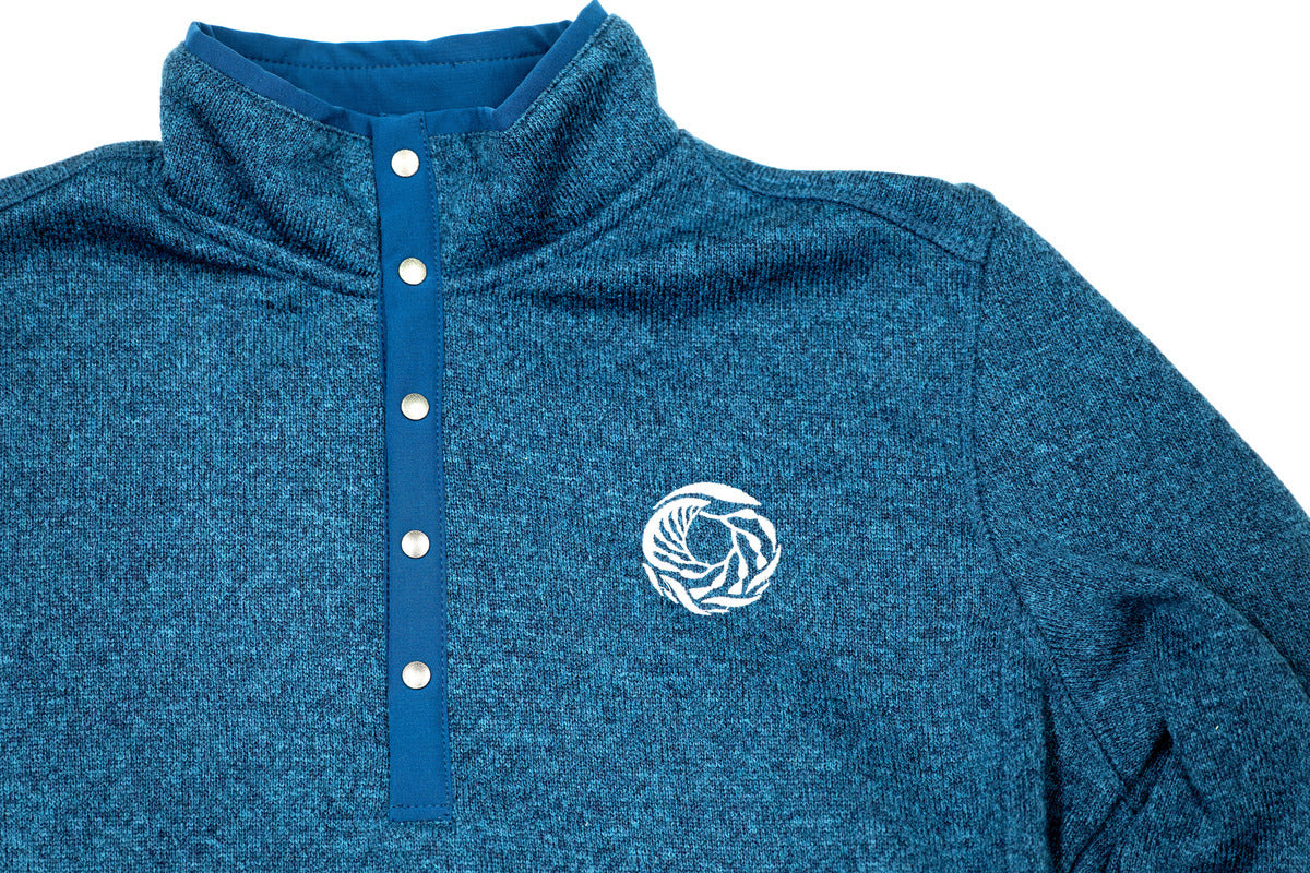 Blue fleece pullover sweater