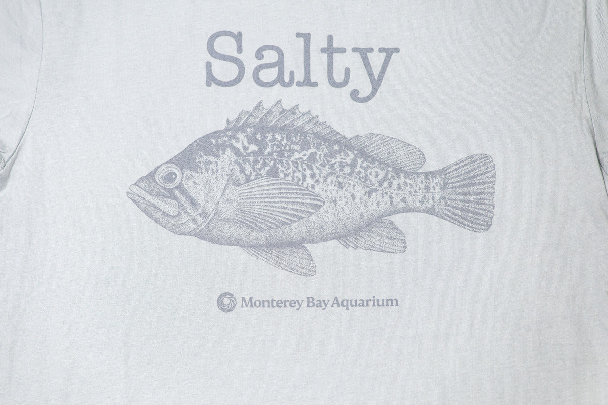 Adult silver “Salty” rockfish short sleeve T-shirt