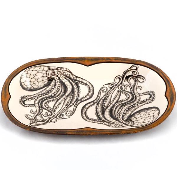 Rectangular serving dish octopus