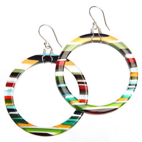 Upcycled surfboard resin large hoop earrings