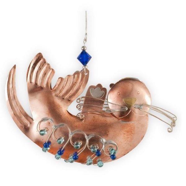 Metal ornament sea otter