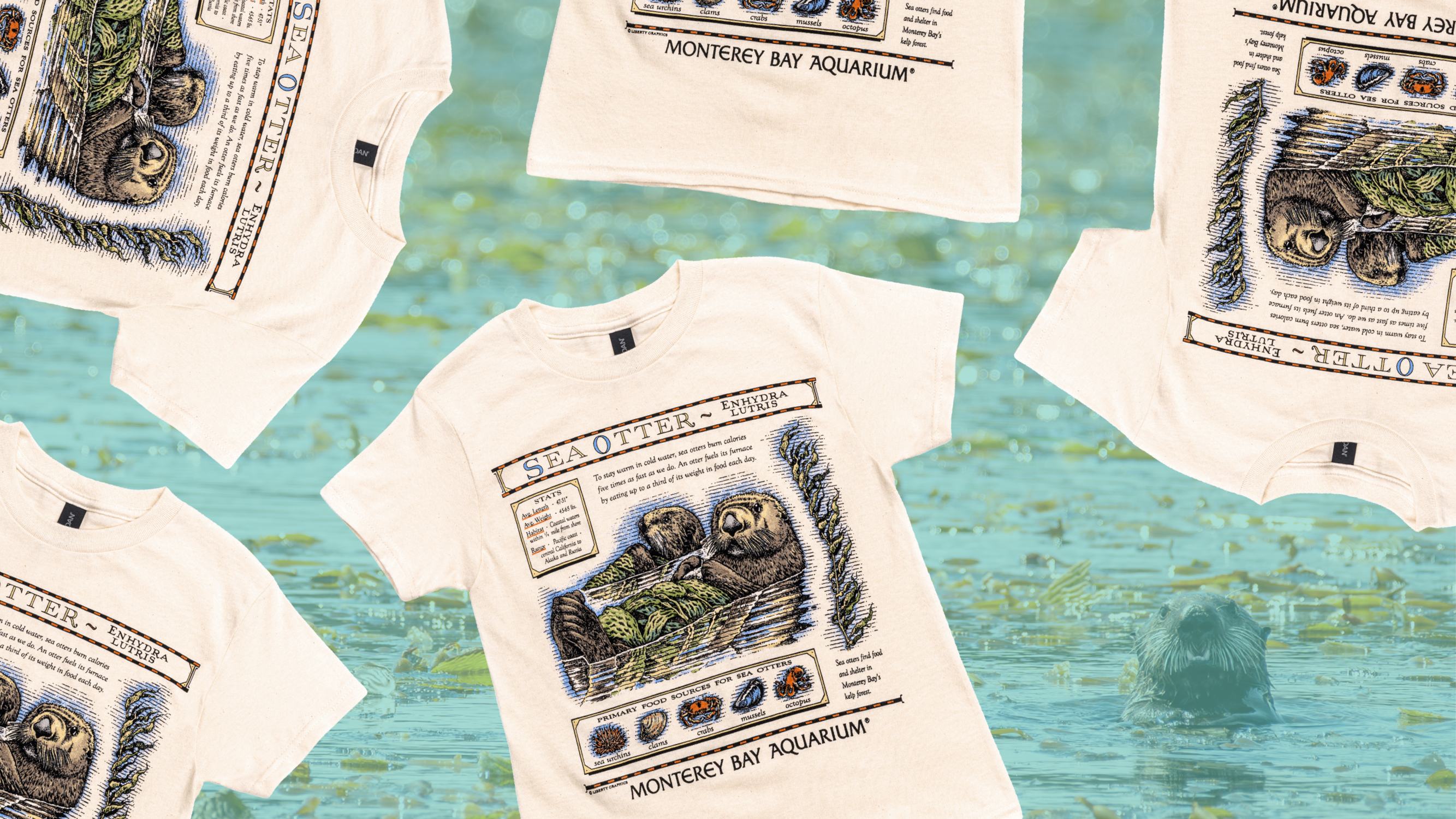 A group of the vintage sea otter shirt