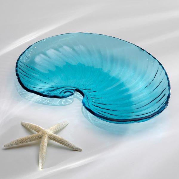 Glass bowl nautilus ultramarine large