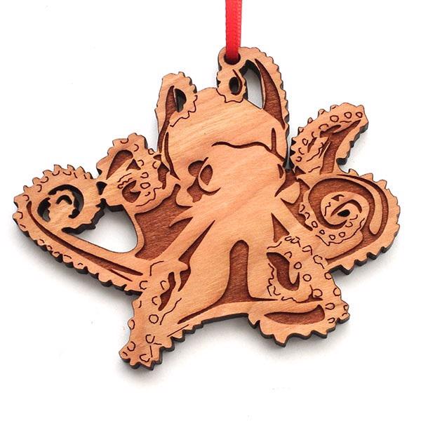 Wood ornament octopus