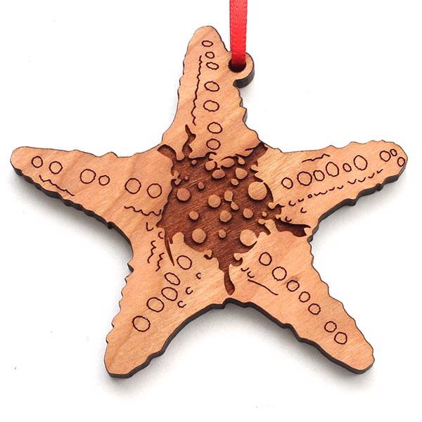 Wood ornament sea star