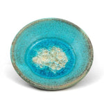 Ceramic dish with geode style fused glass turquoise