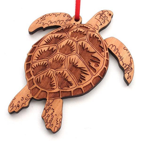 Wood ornament sea turtle