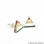 Upcycled surfboard resin triangle stud earrings