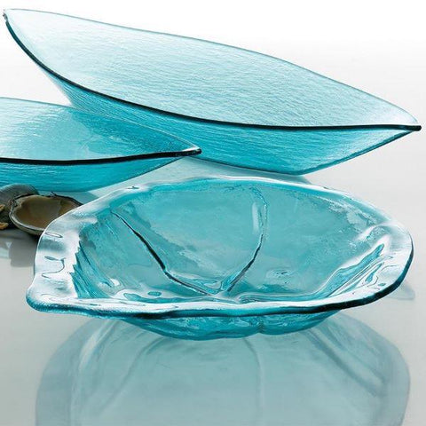 Round glass bowl in ultramarine