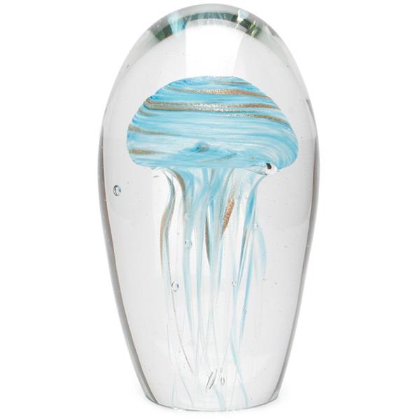 Glass figurine dome jelly glow blue gold | Monterey Bay Aquarium Store