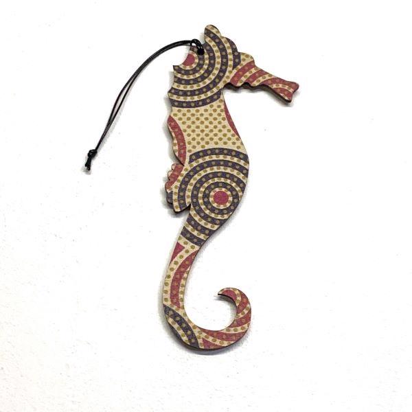 African fabric ornament seahorse