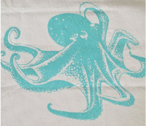 Mint Octopus tea towel