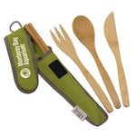 Bamboo utensil set with holder