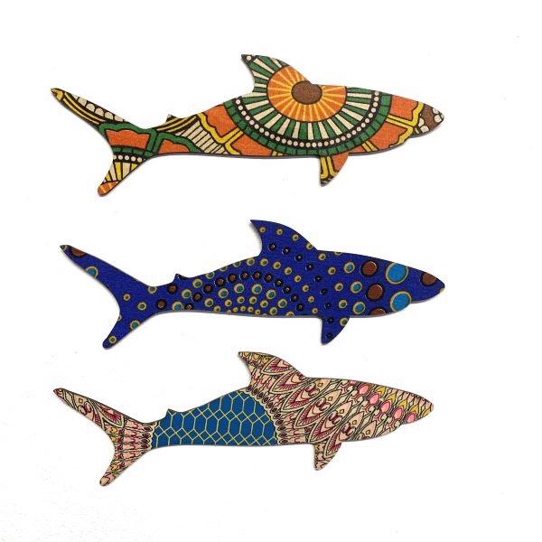 African fabric ornament shark