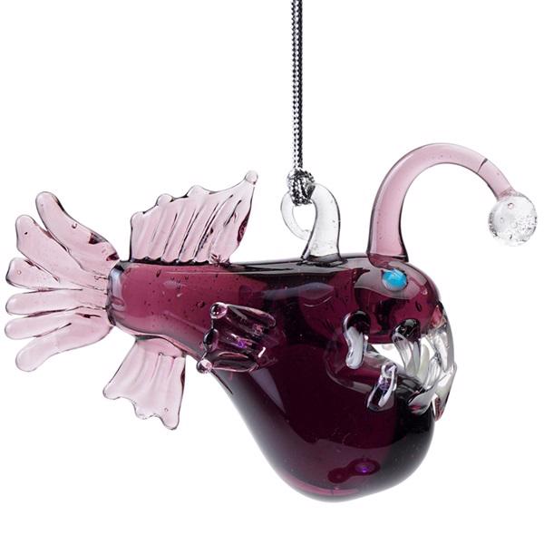 Glass ornament anglerfish glow