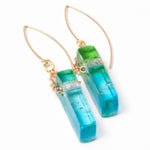 Mosaic upcycled glass gold confetti earrings