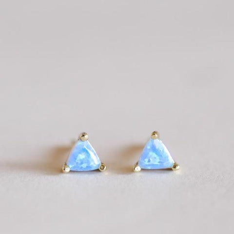 Mini gem stud earrings opal