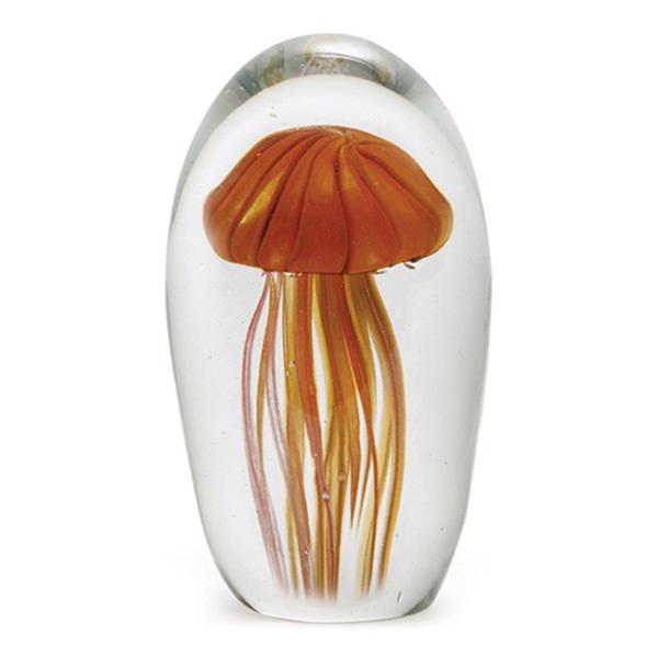 Glass figurine dome jelly glow orange