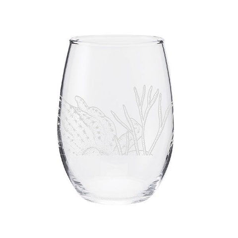 Mt. Shasta California Cascades Engraved Crystal Stemless Wine Glass 1  Single Wine Glass 